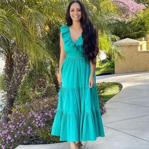 Kate Spade poplin ruffle tiered dress